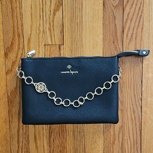Nanette Lepore Black Handbag with Gold Chain Detail